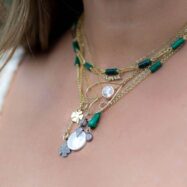 Photoshoot mixed with green necklaces (1)